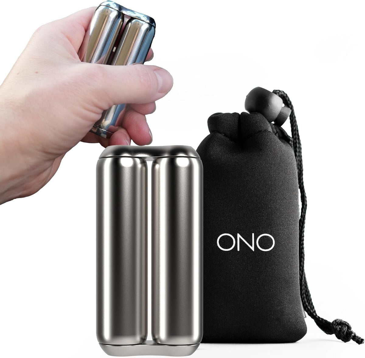 Roller - Handheld Fidget Toy for Adults | Help Relieve Stress, Anxiety, Tension | Promotes Focus, Clarity | Compact, Portable Design (Natural, Junior Size - Stainless Steel)