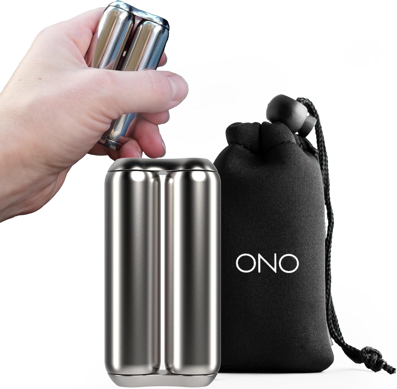 Roller - Handheld Fidget Toy for Adults | Help Relieve Stress, Anxiety, Tension | Promotes Focus, Clarity | Compact, Portable Design (Natural, Junior Size - Stainless Steel)
