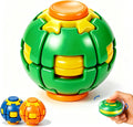 3D Printed Press to Spin Fidget Ball, 360° Rotation Press & Rotate Sensory Toy, Quiet Stress Relief Desk Spinner for Adults Teens Students ADHD Anxiety Relief, Portable(Green