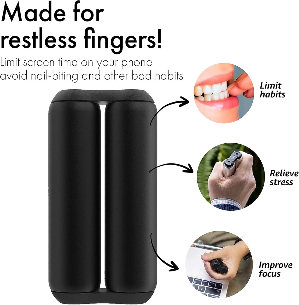 Roller - Handheld Fidget Toy for Adults | Help Relieve Stress, Anxiety, Tension | Promotes Focus, Clarity | Compact, Portable Design (Black, Full Size - Aluminum)