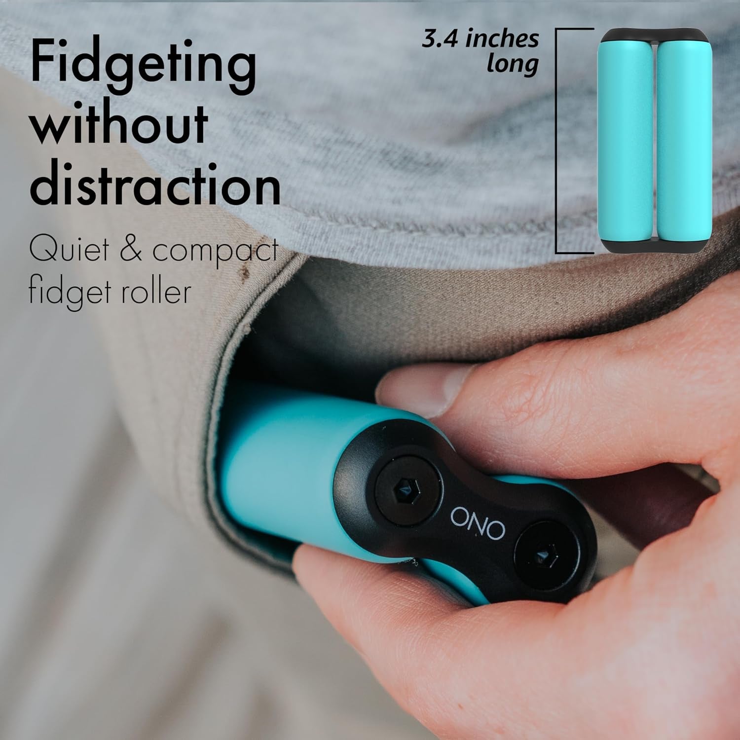 Roller - Handheld Fidget Toy for Adults | Help Relieve Stress, Anxiety, Tension | Promotes Focus, Clarity | Compact, Portable Design (Teal, Full Size - ABS Plastic)