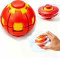 3D Rotating Ball,Press to Spin Stress Relief Fidget Ball,3D Printed Fidget Ball (Red)