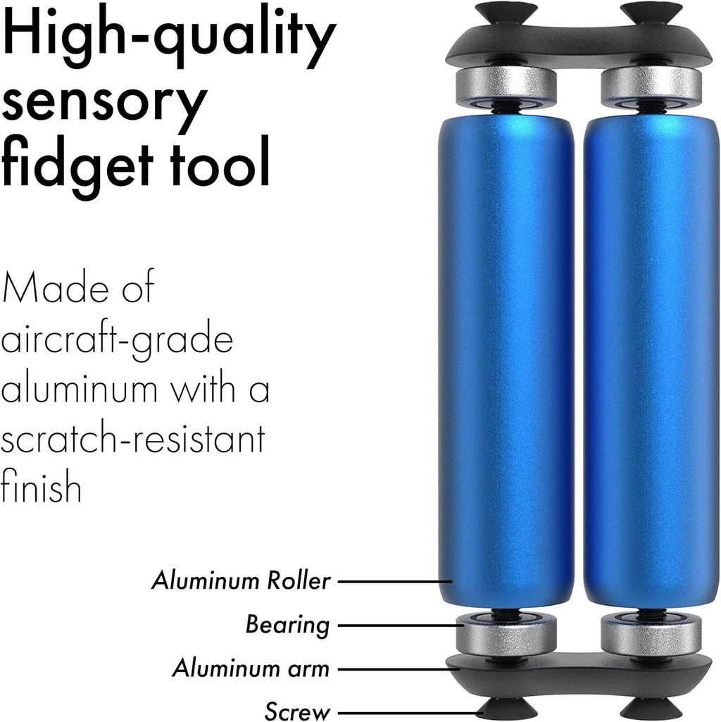 Roller - Handheld Fidget Toy for Adults | Help Relieve Stress, Anxiety, Tension | Promotes Focus, Clarity | Compact, Portable Design (Sapphire, Full Size - Aluminum)