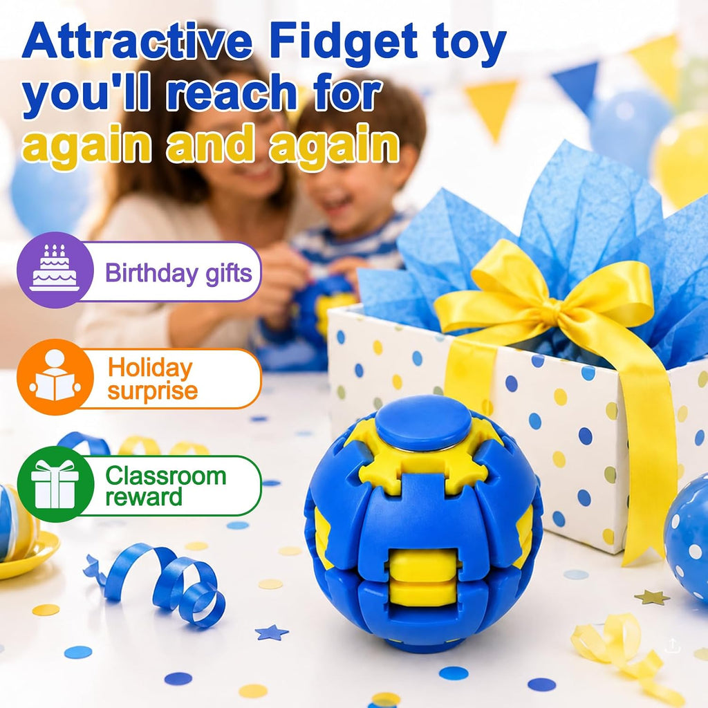 Press to Spin Fidget Spinner Helix Core Rotating Stress Ball, Sensory Fidget Toys for Adults Teens Boy Girl Gifts Anxiety Stress Relief Fidgets Office Desk Toy for Autism ADHD Helixcore Fidget Ball