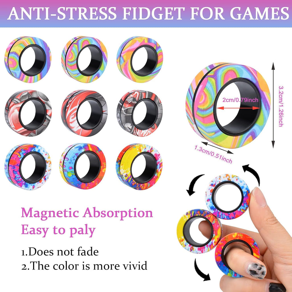 Magnetic Rings Fidget Set (9-Pack)