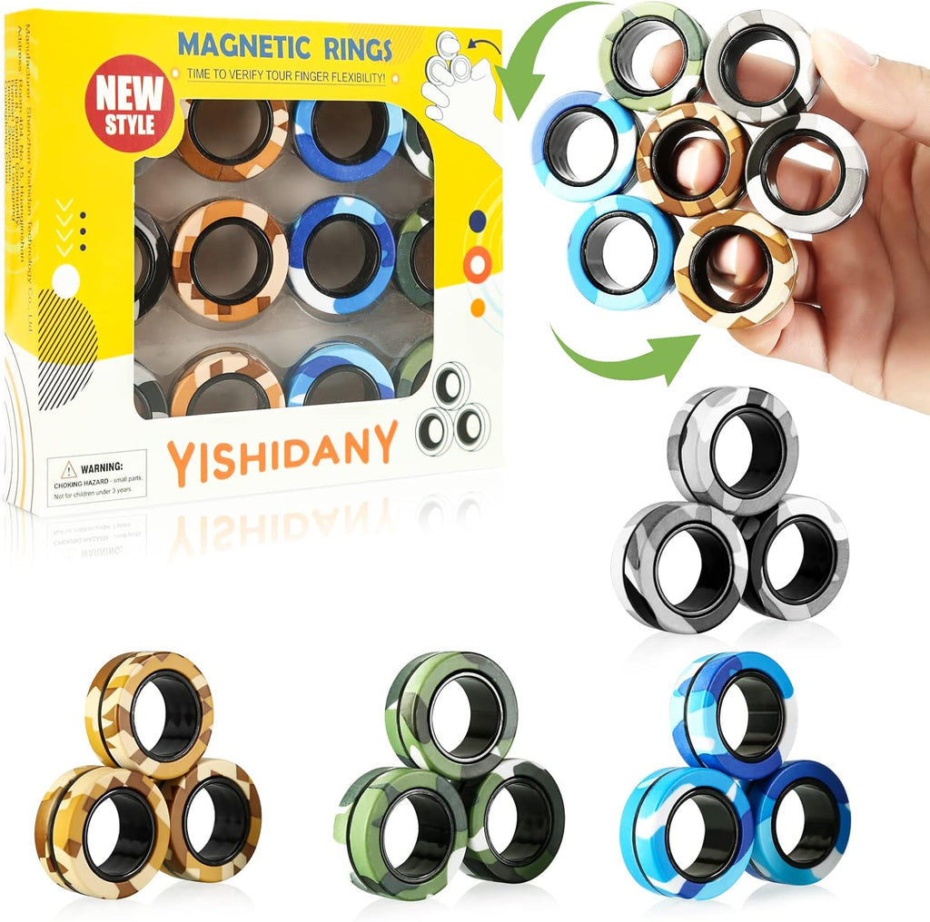 Magnetic Rings Fidget Set - Premium (12-Pack)