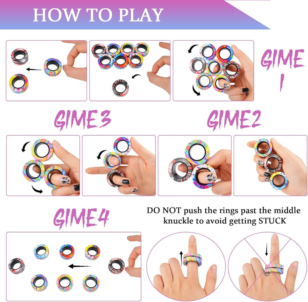 Magnetic Rings Fidget Set (9-Pack)