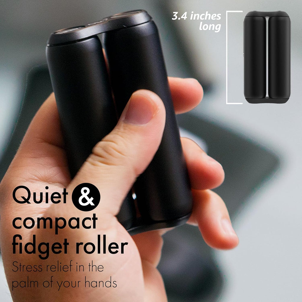 Roller - Handheld Fidget Toy for Adults | Help Relieve Stress, Anxiety, Tension | Promotes Focus, Clarity | Compact, Portable Design (Black, Full Size - Aluminum)