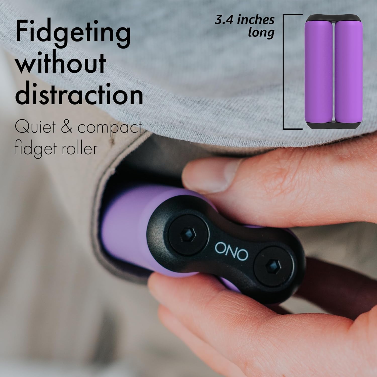 Roller - Handheld Fidget Toy for Adults | Help Relieve Stress, Anxiety, Tension | Promotes Focus, Clarity | Compact, Portable Design (Purple, Full Size - ABS Plastic)