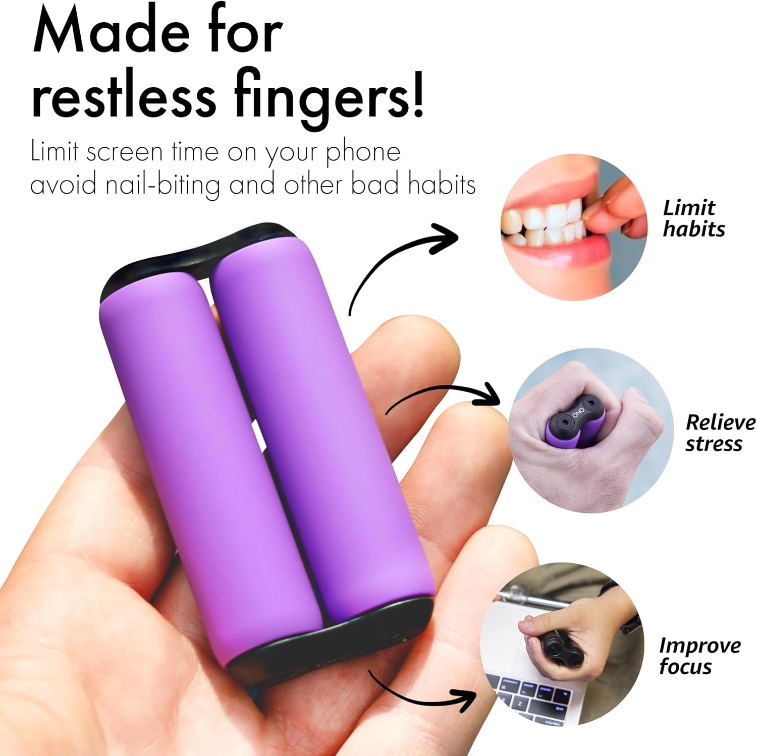 Roller - Handheld Fidget Toy for Adults | Help Relieve Stress, Anxiety, Tension | Promotes Focus, Clarity | Compact, Portable Design (Purple, Full Size - ABS Plastic)