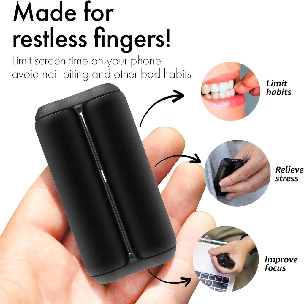 Roller - Handheld Fidget Toy for Adults | Help Relieve Stress, Anxiety, Tension | Promotes Focus, Clarity | Compact, Portable Design (Black, Junior Size - Aluminum)