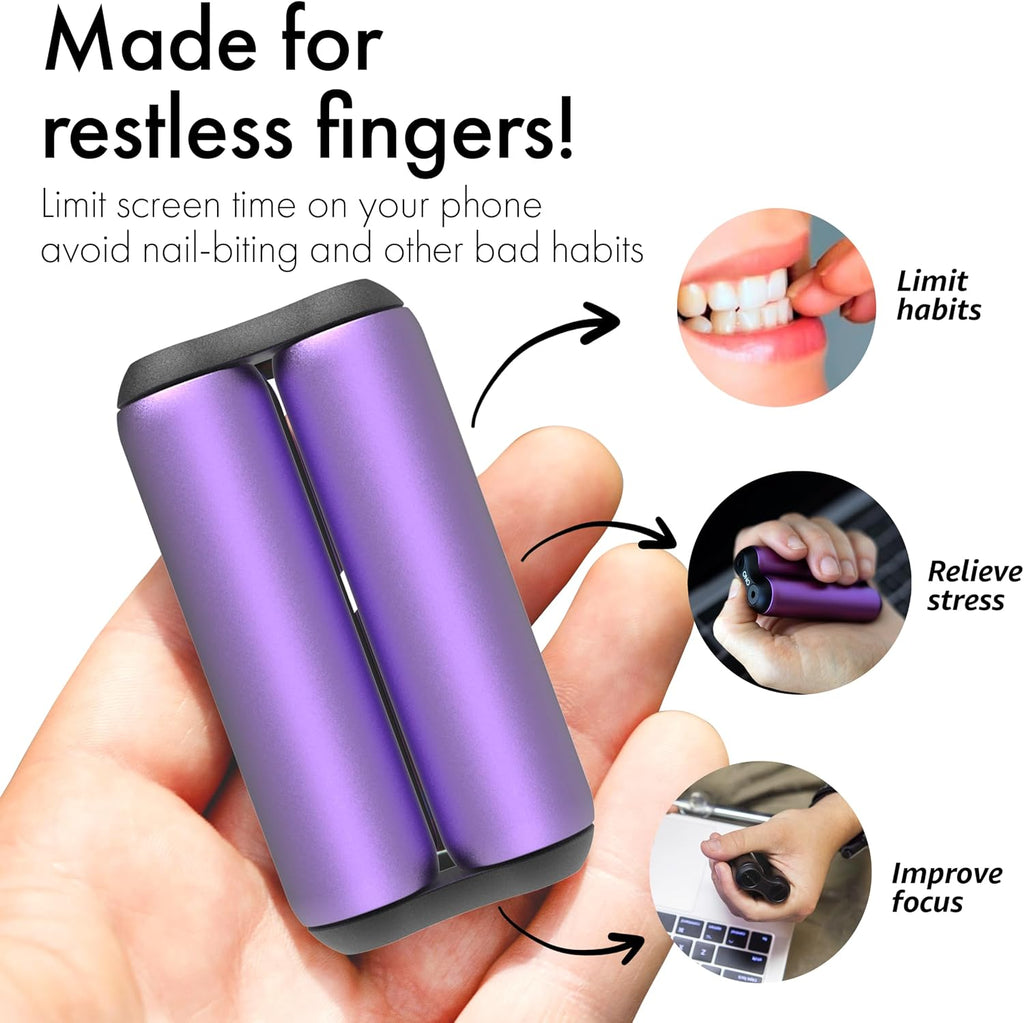 Roller - Handheld Fidget Toy for Adults | Help Relieve Stress, Anxiety, Tension | Promotes Focus, Clarity | Compact, Portable Design (Purple, Junior Size - Aluminum)