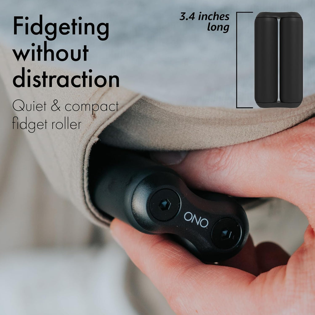 Roller - Handheld Fidget Toy for Adults | Help Relieve Stress, Anxiety, Tension | Promotes Focus, Clarity | Compact, Portable Design (Black, Full Size - ABS Plastic)