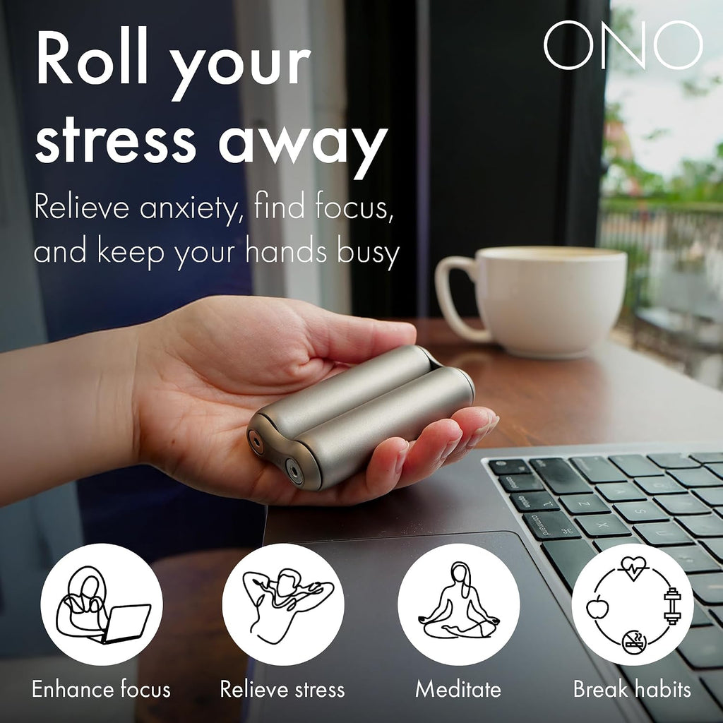 Roller - Handheld Fidget Toy for Adults | Help Relieve Stress, Anxiety, Tension | Promotes Focus, Clarity | Compact, Portable Design (Titanium, Junior Size - Titanium)