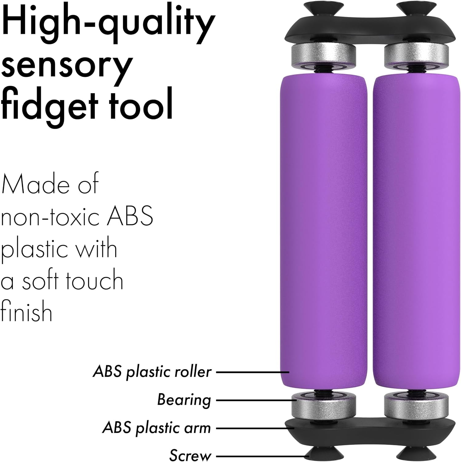 Roller - Handheld Fidget Toy for Adults | Help Relieve Stress, Anxiety, Tension | Promotes Focus, Clarity | Compact, Portable Design (Purple, Full Size - ABS Plastic)