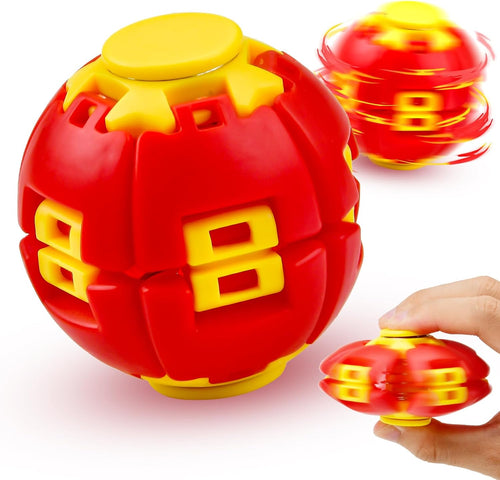 1PCS Press to Spin Squishy Ball Fidget Toy Stress Relief Desk Toy | Press to Spin Action Smooth Rotation Portable Pocket Size One-Hand Operation Office & Travel Friendly