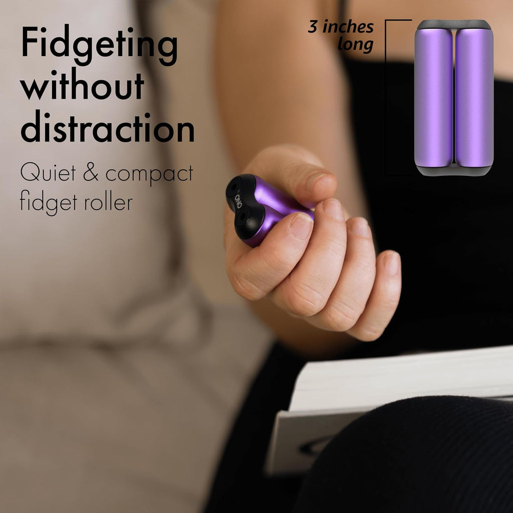 Roller - Handheld Fidget Toy for Adults | Help Relieve Stress, Anxiety, Tension | Promotes Focus, Clarity | Compact, Portable Design (Purple, Junior Size - Aluminum)