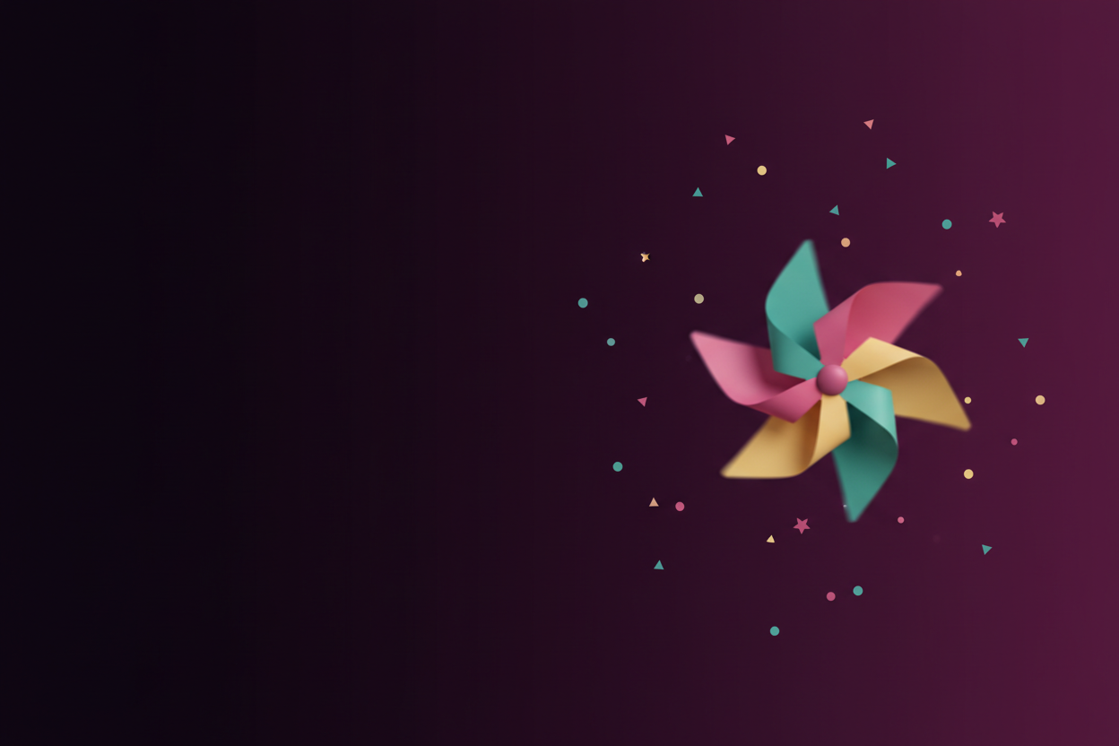 Hero Background – Dark Left Zone with Pinwheel Right